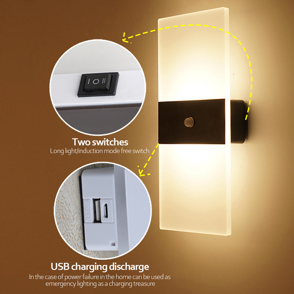 Indoor Sensing USB  Charging Wall Lamp